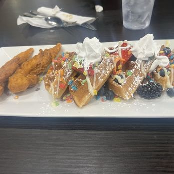 Brunch House - Fruity Pepple Chicken and waffles. - Breakfast & Brunch Near Me - Glendale, Arizona