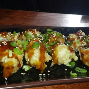 Sushi Pier - Tempura stuffed calamari. Stuffed with crab, shrimp, scallops and Topped with sauce. This was excellent! 5.25 - Sushi Bars Near Me - Reno, Nevada Sushi Pier - Tempura stuffed calamari. Stuffed with crab, shrimp, scallops and Topped with sauce. This was excellent! 5.25 - Sushi Bars Near Me - Reno, Nevada