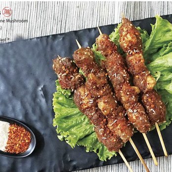 Vege Delight - a plate of meat skewers with lettuce - Vegetarian Near Me - Toronto, Ontario Vege Delight - a plate of meat skewers with lettuce - Vegetarian Near Me - Toronto, Ontario