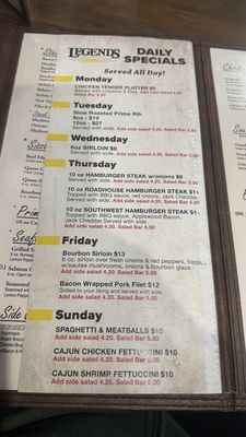 Menu photo 3 Legend's Steakhouse Smyrna, TN Menu photo 3 Legend's Steakhouse Smyrna, TN