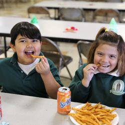 Our Lady of Guadalupe School - Los Angeles - Santa visit and Christmas Luncheon