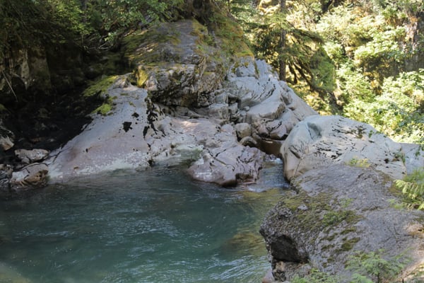 Photo of Nooksack Falls - Glacier, WA, US. Top of the falls.