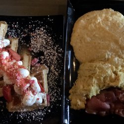 Augie’s Cafe - Strawberry shortcake waffles and Ready or Not