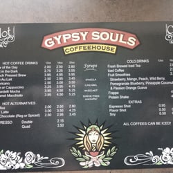 Gypsy Souls Coffeehouse - Menu