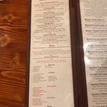 Stage Coach Grille - Drink menu - Seafood Near Me - La Verkin, Utah