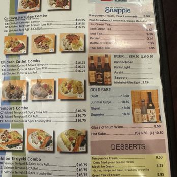 Sakura Sushi - Menu-Beverages & Chicken: Tempura Combination - Japanese Near Me - Panorama City, California