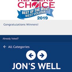 Jon's Well and Pump Services - Voted 2019 Best of the West Readers Choice for West Volusia County News Journal!