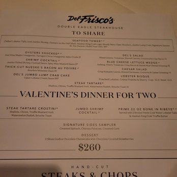 Del Frisco's Double Eagle Steakhouse - Valentines menu - Steakhouses Near Me - Denver, Colorado Del Frisco's Double Eagle Steakhouse - Valentines menu - Steakhouses Near Me - Denver, Colorado