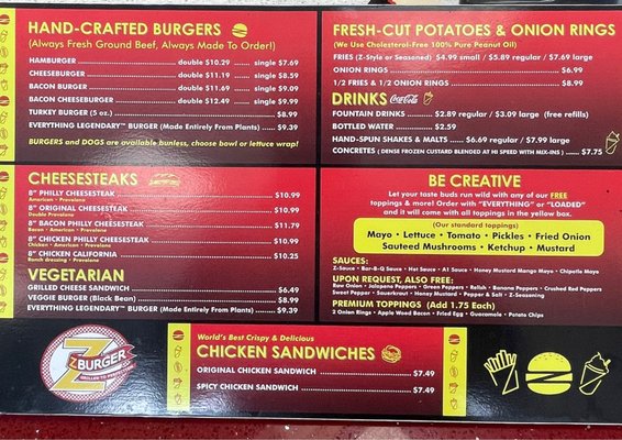 Menu photo 3 Z Burger McLean, VA