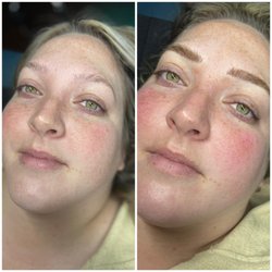 Basic Beige Brows - Before & after microblading/shading -- "combination brow"