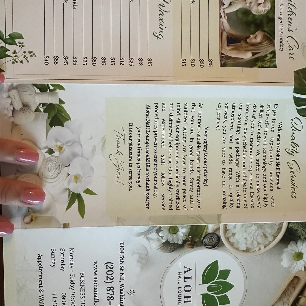 Aloha Nail Lounge - Brochure - Nail Salons Near Me - Washington, DC, District of Columbia Aloha Nail Lounge - Brochure - Nail Salons Near Me - Washington, DC, District of Columbia