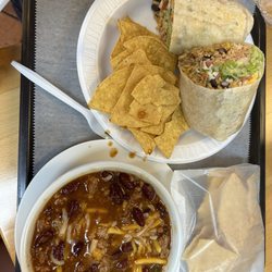 Taco Palace - Chicken burrito and turkey chili