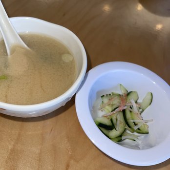 Plate Sushi & Chicken - Miso soup & cucumber salad - Sushi Bars Near Me - Ann Arbor, Michigan