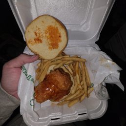 This was my whole meal. If all you have is tiny pieces of chicken, add another one don't serve it. This was sadly dry and tiny. This was my whole meal. If all you have is tiny pieces of chicken, add another one don't serve it. This was sadly dry and tiny.