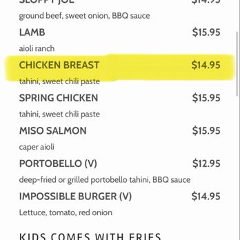 PSY Street Kitchen - These are the prices of the chicken breast sandwich and the kids burger taken straight from their website. - Burgers Near Me - Los Angeles, California PSY Street Kitchen - These are the prices of the chicken breast sandwich and the kids burger taken straight from their website. - Burgers Near Me - Los Angeles, California