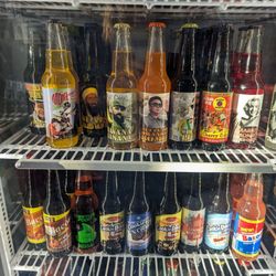 Just a few of the large selection of unique sodas