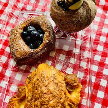 Supermoon Bakehouse - Blueberry custard croissant, chocolate whipped crème pastry and ham and cheese baked croissant - Bakeries Near Me - New York, New York Supermoon Bakehouse - Blueberry custard croissant, chocolate whipped crème pastry and ham and cheese baked croissant - Bakeries Near Me - New York, New York