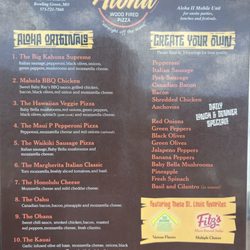 Aloha Wood Fired Pizza - Menu