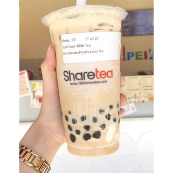 Sharetea - Earl Grey Milk Tea w Pearls and Ice cream. Not in the menu. So bomb!! - Coffee & Tea Near Me - Renton, Washington Sharetea - Earl Grey Milk Tea w Pearls and Ice cream. Not in the menu. So bomb!! - Coffee & Tea Near Me - Renton, Washington