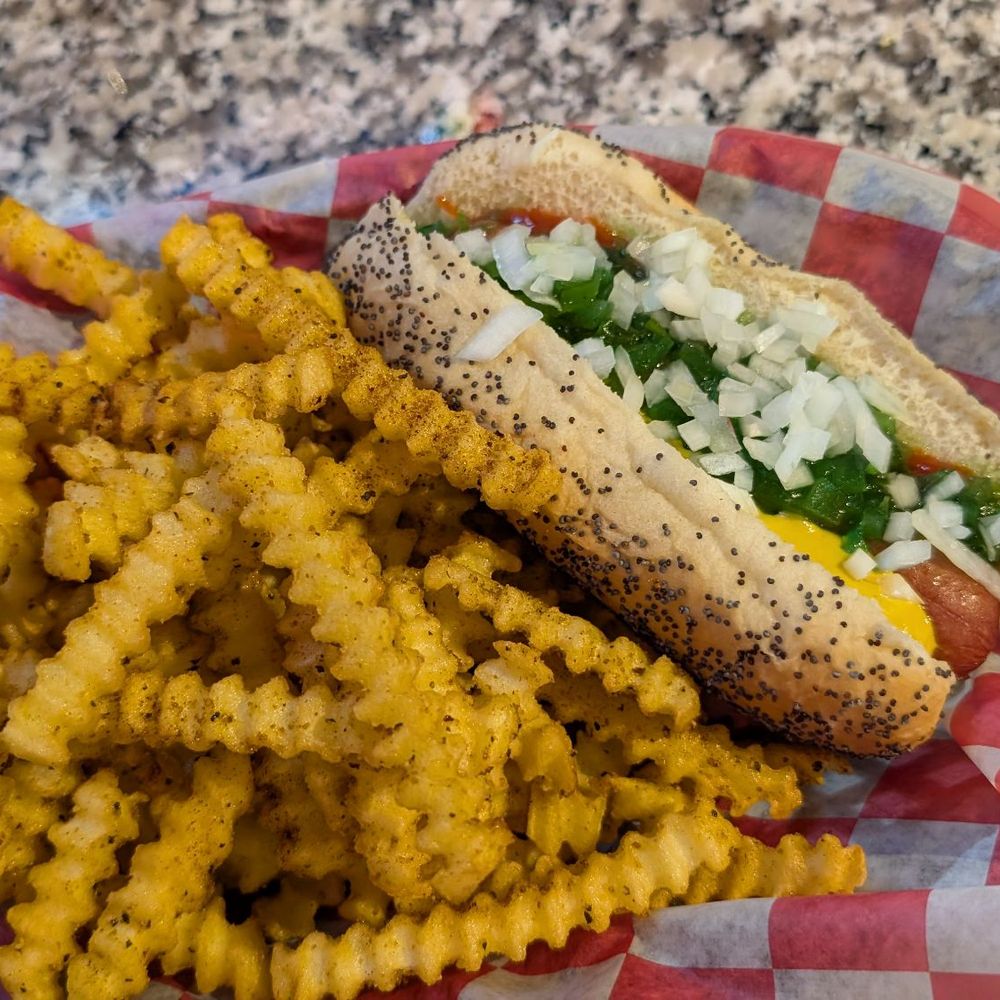 Chicago Beef Joint - Chicago dog with fries - Hot Dogs Near Me - Grand Rapids, Michigan Chicago Beef Joint - Chicago dog with fries - Hot Dogs Near Me - Grand Rapids, Michigan