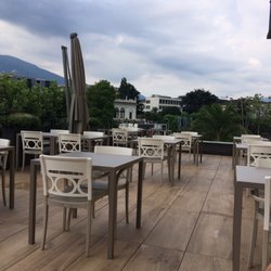 Hotel Du Lac - Breakfast area outdoor seating on first floor (up one from ground)