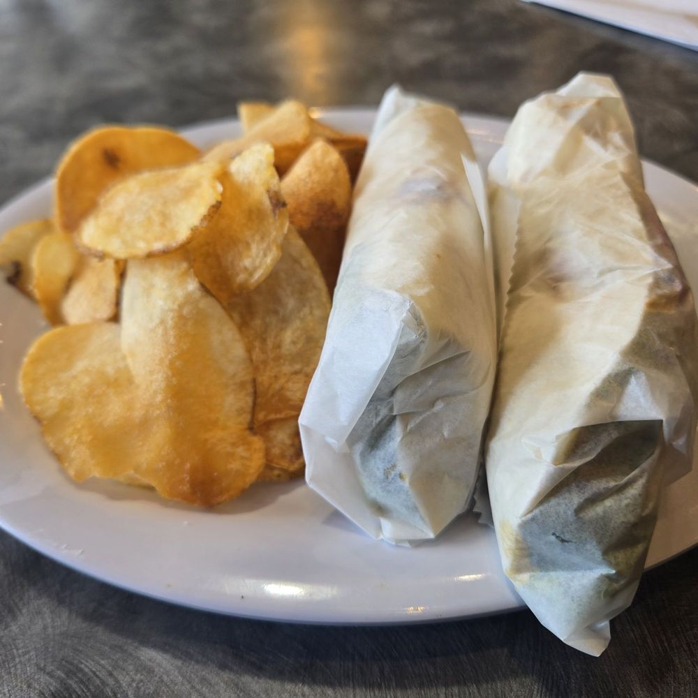 Blackened Shrimp Tacos & Broma's Chips Blackened Shrimp Tacos & Broma's Chips