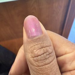 The Nail Bar - Literally unfinished nail with rough edges. This is supposed to be a CHROME finish.