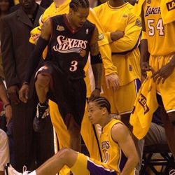 Allen Iverson stepping over Tyronn Lue in the 2001 NBA Finals. Iconic.
