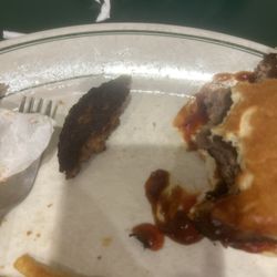 Brick's Travel Center - Burnt burger.