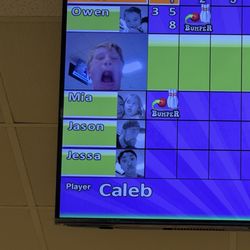 Rainbow Lanes Family Fun Center - You can put your photos up on the screen for funny videos