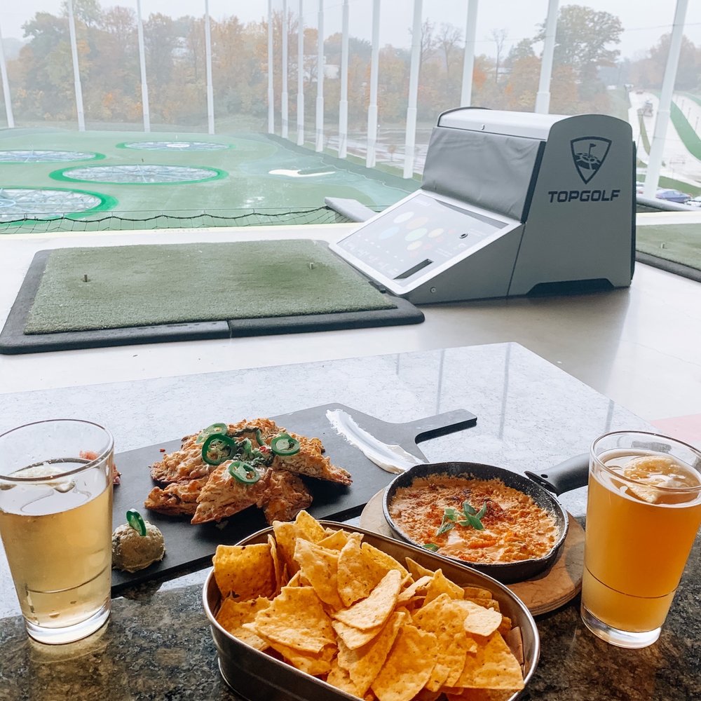 Topgolf - Buffalo chicken dip and chicken nachos - Golf Near Me - Independence, Ohio Topgolf - Buffalo chicken dip and chicken nachos - Golf Near Me - Independence, Ohio