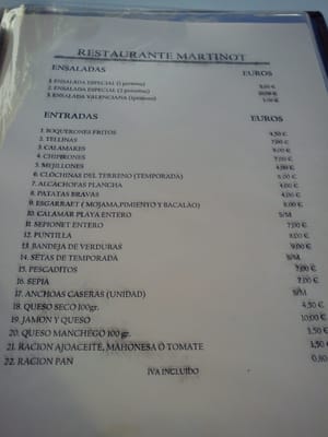Menu photo 1 Martinot Valencia, V