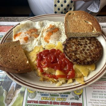 Slate Belt Diner - 2 eggs, sausage, home fries, rye toast - Breakfast & Brunch Near Me - Bangor, Pennsylvania Slate Belt Diner - 2 eggs, sausage, home fries, rye toast - Breakfast & Brunch Near Me - Bangor, Pennsylvania