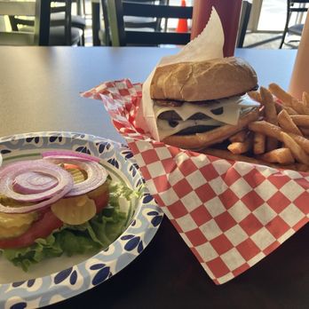 Billie On Gourmet Burger & Fish Chips - B11. Giant Burger with veggies on the side - Burgers Near Me - Everett, Washington Billie On Gourmet Burger & Fish Chips - B11. Giant Burger with veggies on the side - Burgers Near Me - Everett, Washington