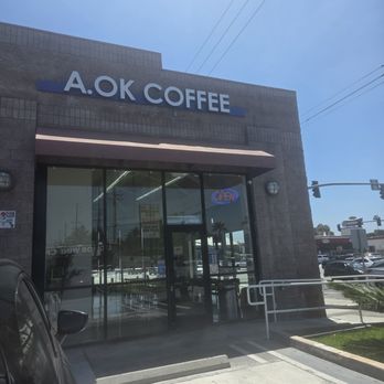 A.OK COFFEE - outside  signage - Desserts Near Me - La Habra, California