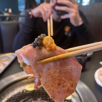Chubby Cattle - Wagyu caviar uni sushi. Looks better than it tastes. - Barbeque Near Me - Cerritos, California