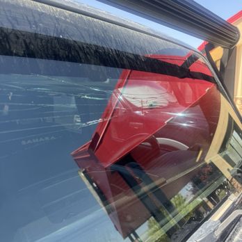 Zips Car Wash - Side view of cracked windshield caused by Zips Car Wash upper rotating scrub brush. - Car Wash Near Me - Roswell, New Mexico Zips Car Wash - Side view of cracked windshield caused by Zips Car Wash upper rotating scrub brush. - Car Wash Near Me - Roswell, New Mexico