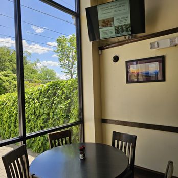 Our Daily Bread Bistro - A round table next to the windows up front of the restaurant provides a wonderful view and nice natural light coming in from outside. - French Near Me - Roanoke, Virginia Our Daily Bread Bistro - A round table next to the windows up front of the restaurant provides a wonderful view and nice natural light coming in from outside. - French Near Me - Roanoke, Virginia