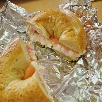 Jersey Bagel Brothers - Plain Bagel with plain cream cheese & Nova Lox - Bagels Near Me - Greenville, South Carolina