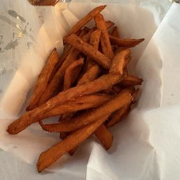 Sweet potato fries! Sweet potato fries!