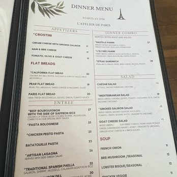 L'atelier de Paris - Menu - French Near Me - Carlsbad, California
