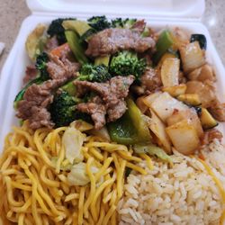 Chinese Gourmet Express - Two item plate: half and half with kung pao chicken and broccoli beef.