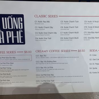 Di An Pho - Drink menu - Noodles Near Me - Houston, Texas