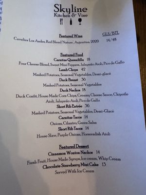Menu photo 1 Skyline Kitchen & Vine Reno, NV