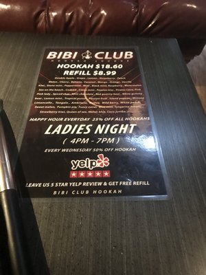 Menu photo 2 Bibi Club Hookah Lounge Simi Valley, CA Menu photo 2 Bibi Club Hookah Lounge Simi Valley, CA