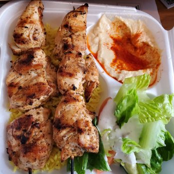 The Green Olive - 7-23-20: Lunchtime -  3. Chicken Kabob - Mediterranean Near Me - Long Beach, California