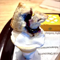 Blueberry & cream cheese pie on my vanilla ice cream!!!!!!!