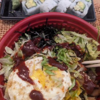 Sushibucks - Vegetarian bi bim bop and a cucumber  avocado  roll - Japanese Near Me - Albuquerque, New Mexico