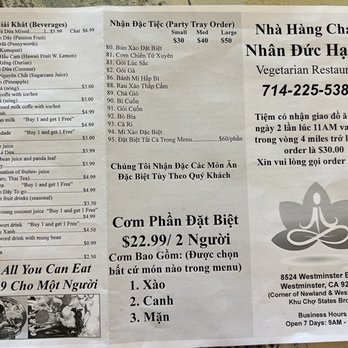 Nhan Duc Hanh - Menu - Vietnamese Near Me - Westminster, California Nhan Duc Hanh - Menu - Vietnamese Near Me - Westminster, California