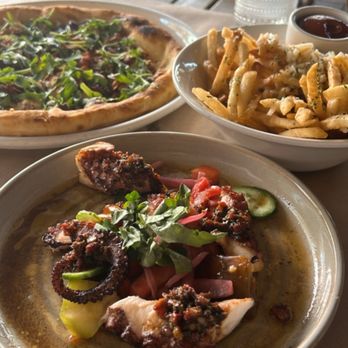 CUCINA Enoteca - Bacon & date pizza, octopus appetizer and truffle fries. Perfect dinner before catching a movie! - Italian Near Me - Irvine, California CUCINA Enoteca - Bacon & date pizza, octopus appetizer and truffle fries. Perfect dinner before catching a movie! - Italian Near Me - Irvine, California